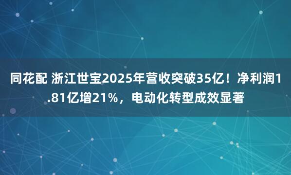 同花配 浙江世宝2025年营收突破35亿！净利润1.81亿增21%，电动化转型成效显著